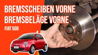 Wie FIAT 500 Bremsscheiben vorne Bremsbeläge vorne wechseln 🚗 [upl. by Rekcut696]