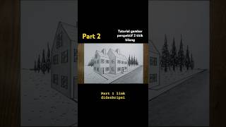 tutorial gambar perspektif 2 titik  gambar desain rumah simple youtubeshort  PART 2 [upl. by Girard]