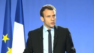 Macron quotJe suis candidat à la présidence de la Républiquequot [upl. by Akinahs620]