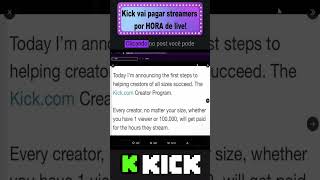 🟩Kick promete pagar streamers por HORA de live transmitida WOW😮 [upl. by Botsford]