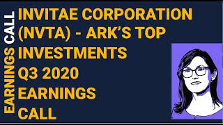 INVITAE CORPORATION NVTA  ARK INVEST TOP HOLDINGS  CATHIE WOOD  Q3 2020 EARINGS CALL [upl. by Atilem27]