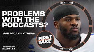 Is it a problem for Micah Parsons and other active players to have a podcast 🎤  First Take [upl. by Fosque]