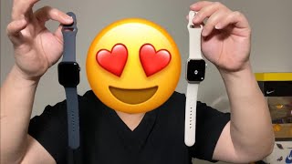 Apple Watch Series 7 Midnight Vs Starlight Color Comparison Video [upl. by Ditter554]