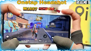 Realme 9i free fire gameplay test 2 finger handcam m1887 onetap headshot [upl. by Hermon]