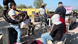 BANDA LOS TRACALEROS EN EL EJIDO SAN FELIPE COAHUILA DESFILANDO EN EL ANIVERSARIO FESTEJANDO MACHIN [upl. by Basile]