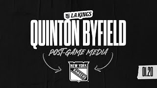 Forward Quinton Byfield  012024 LA Kings Win over New York Rangers  Postgame Media [upl. by Veron596]