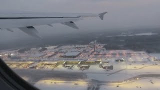 Lufthansa A321 breathtaking snowy morning departure from Gothenburg Landvetter [upl. by Adnale]