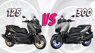 Xmax 125 VS Xmax 300 Acceleration and Top Speed [upl. by Hwu]