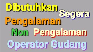 Butuh Cepat Operator Gudang Pengalaman Non Pengalaman Boleh Daptar ll Lowongan Kerja Hari Ini [upl. by Ixel804]