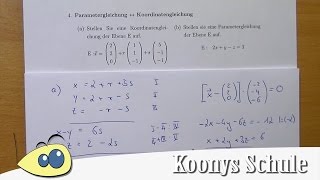 Zwischen Parametergleichung und Koordinatengleichung umformen Beispiel  Blatt 1925 44 [upl. by Asserat]