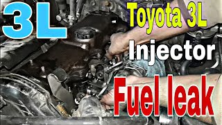 How to Toyota 3l injector fuel leak  Toyota 3l engine fuel leak [upl. by Ezirtaeb225]