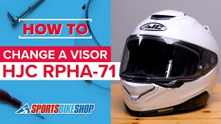 How to change a visor HJC RPHA71 motorcycle helmet [upl. by Donetta]