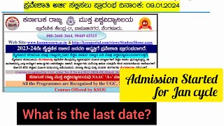 KSOU admission Started for Jan cycle 2024 Is last date Jan 31 [upl. by Slinkman526]