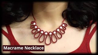 Macrame Tutorial  DIY Macrame Necklace with bead  Easy Macrame Tutorial [upl. by Trust]