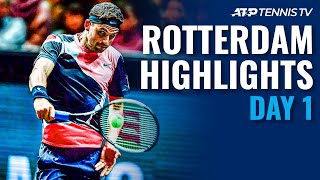 Dimitrov Bautista Agut Power Through  Rotterdam 2020 Day 1 Highlights [upl. by Weisberg]