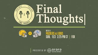 Final Thoughts Packers vs Lions  Week 9 [upl. by Kier]