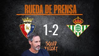 Vicente Moreno Rueda de prensa Psasuna vs Betis [upl. by Ayal946]