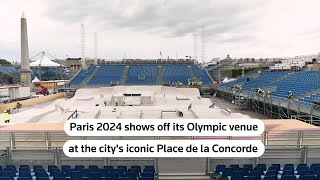 Paris 2024 unveils Olympic venue in heart of city  REUTERS [upl. by Annatnom162]