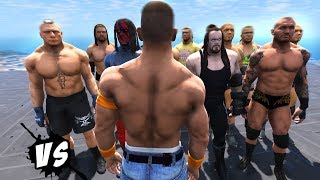 John Cena VS WWE Superstars GTA V WWE Mods [upl. by Delbert547]