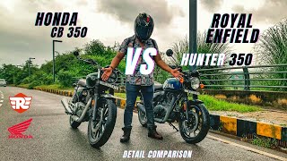 2022 Royal Enfield Hunter 350 Vs Honda Hness CB350 Detailed Comparison Review  Which is Best [upl. by Aieka]