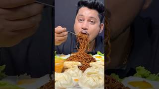 My Favourite Black Bean Korean Noodles 🍜 🔥 eatingasmr mukbang buldaknoodles [upl. by Assirat]