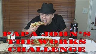 Papa Johns The Works Pizza Challenge [upl. by Pokorny260]