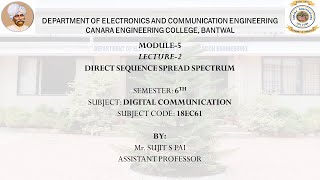 VTU DC 18EC61 M5 L2 DIRECT SEQUENCE SPREAD SPECTRUM [upl. by Maddalena466]