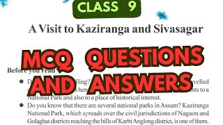 A visit to Kaziranga and Sivasagar chapter MCQ questions।। Class 9 chapter 12 MCQ questions।। [upl. by Lerred]