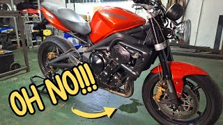 Repairing Coolant Leak on my Triumph Street Triple 675R [upl. by Vaclava]