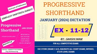 Progressive Shorthand DictationJanuary 2024Ex 111280wpmprogressivedictation englishsteno [upl. by Sabsay495]