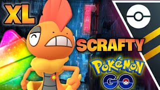 XL Scrafty POWER UP SWEEP in Ultra GO Battle League for Pokemon GO [upl. by Marjory]