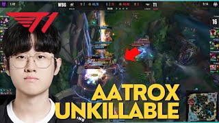 T1 Zeus Aatrox MVP Unkillable this situation  T1 vs WBG Finals Worlds 2023 [upl. by Harac]