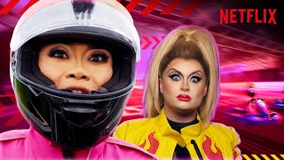 Drag Queens Jujubee and Cheryl Hole Become F1 Racing Drivers  Netflix [upl. by Lamp528]