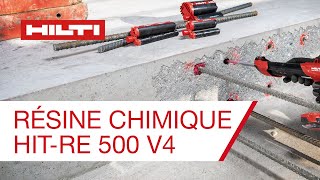 Résine chimique HITRE 500 V4  Installation au mursol avec un perforateur [upl. by Hull946]