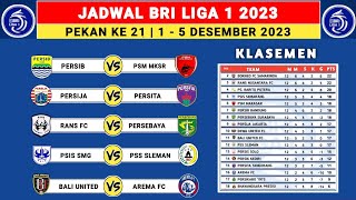 Jadwal Liga 1 2023 Pekan Ke 21  Persib vs PSM  Persita vs Persija  Liga 1 Indonesia 2023 [upl. by Aissatan853]