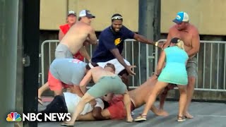 Watch Video shows brawl erupt on Alabama riverfront [upl. by Ihculo943]