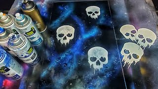 skull spray paint art [upl. by Yraeg]