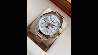 Longines Conquest Moonphase Chronograph White Vàng hồng 18k Size 42mm Lướt đẹp fullbox [upl. by Nylannej]