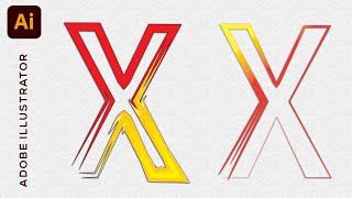 How to Design a Stylish X Letter Logo in Adobe Illustrator – StepbyStep Tutorial [upl. by Adelia429]