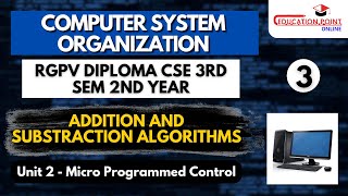 Lec 3  Add and Sub algorithms  RGPV Diploma Computer System Organisation CSE 3rd Sem 2nd Year [upl. by Laius]