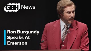 Will Ferrell as Anchorman’s Ron Burgundy Speaks At Emerson College [upl. by Seuqirdor]