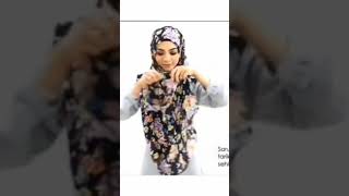 Artical dual loop printed scarf ready to wearStuff chiffon Price 600hijablookbook chiffon [upl. by Irihs]