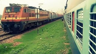 Full Speed Rajdhani Express Overtaking Marudhar Express at Kaurara [upl. by Marney]