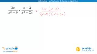 Matemática  Multiplicación de fracciones algebraicas [upl. by Ativet721]