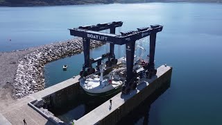 BOAT LIFT 670ton  Travel lift for Moen Norway [upl. by Llehcsreh892]