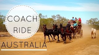 Cobb amp Co stagecoach ride in Outback Queensland Australia [upl. by Arihday510]