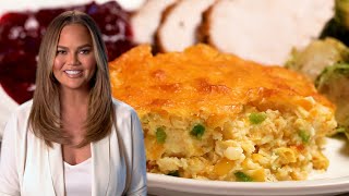 Chrissy Teigen Makes Jalapeño Cheddar Corn Pudding [upl. by Wayne]