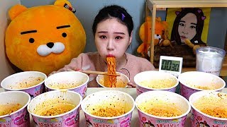 SUB 도전먹방 까르보불닭볶음면 10컵 Challenge Mukbang eating show [upl. by Llevad429]