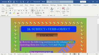 SubjectVerbObject English Grammar [upl. by Bartholemy]