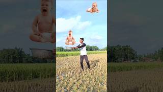 Flying Crying babies catching vs puppy amp cat  Funny vfx magic video vira tending [upl. by Hauser]